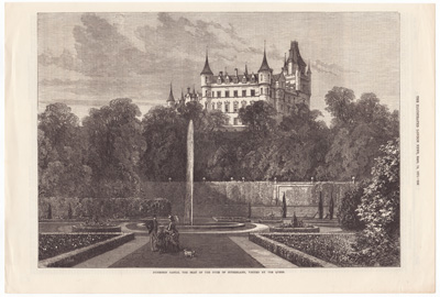 Dunrobin Castle, the seat of the Duke of Sutherland, visited by the Queen